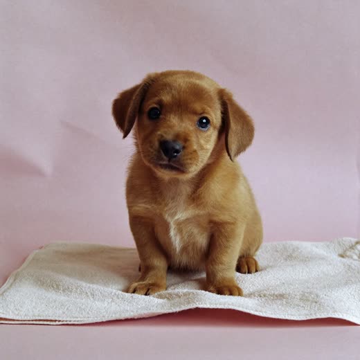 A young puppy after its first introductory groom